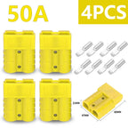 4Pcs  50A/120A Quick Connect Plug Kit - Silver Plated Copper Connector for 12-36V Winch/ATV/Trailer Wiring