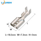100pcs 6.3 Automobile wiring copper terminal 250 spring terminal height 0.4 thick copper tinned DJ622-D6.3C