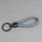 Trend Black Pink Color Braided Rope Car Keychain Fresh Ice Cream Color Key Pendant Sheep Pattern High Ring Leather Rope Amagi