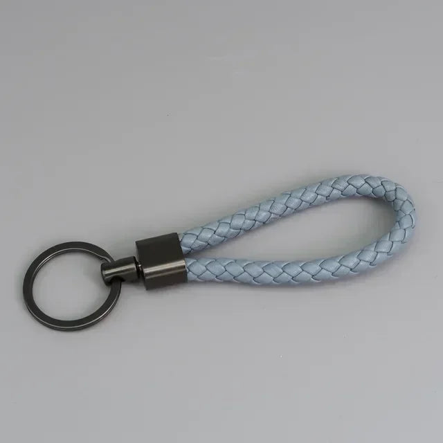 Trend Black Pink Color Braided Rope Car Keychain Fresh Ice Cream Color Key Pendant Sheep Pattern High Ring Leather Rope Amagi