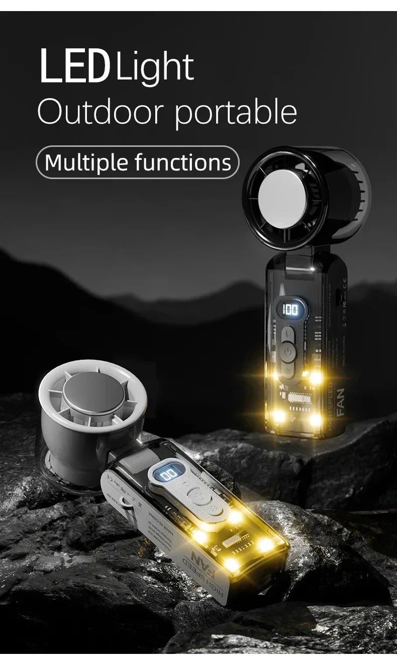Car Portable Handheld Turbo Fan Rechargeable Mini Fans Ice Cooling LED Digital Display For Travel Office Outdoor Amagi