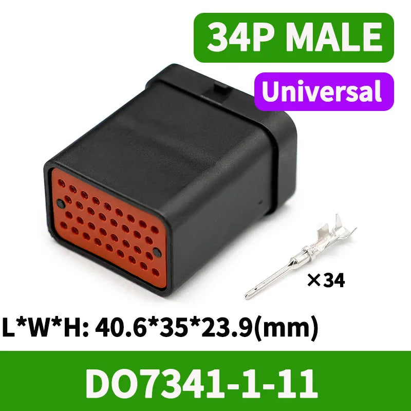 1/5/50PCS AMP Type ECU Automotive Board End Connector Waterproof Socket Harness Plug PCB Panel Flame Retardant 26P 34Pin 1437290