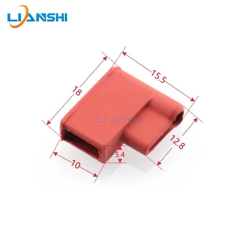 6.3 Double wire elbow silicone sheath 250 terminal elbow sheath high temperature resistant 6.3 flag spring insulation sheath