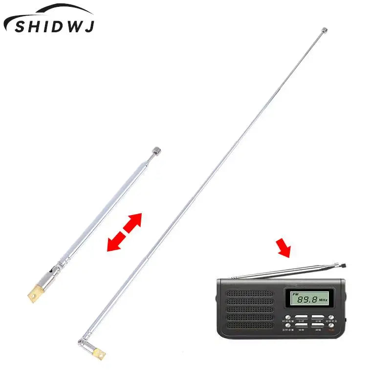 1PC 370mm 5 Sections Telescopic Stainless Steel AM FM Radio Universal Antenna Hot sale