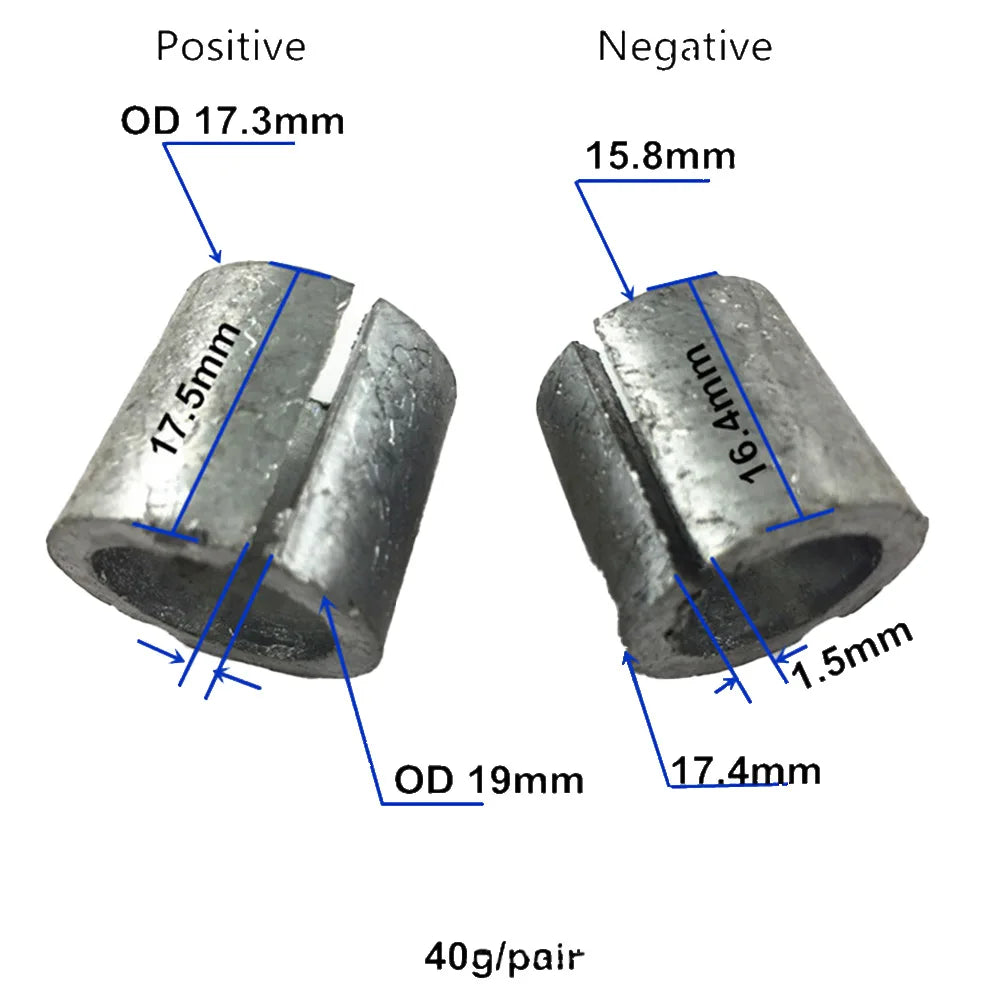 2 Pcs Car Battery Post Adaptors Sleeves Car Battery Terminal Converters Post Adaptors Sleeves Positive Negative Repair Shim