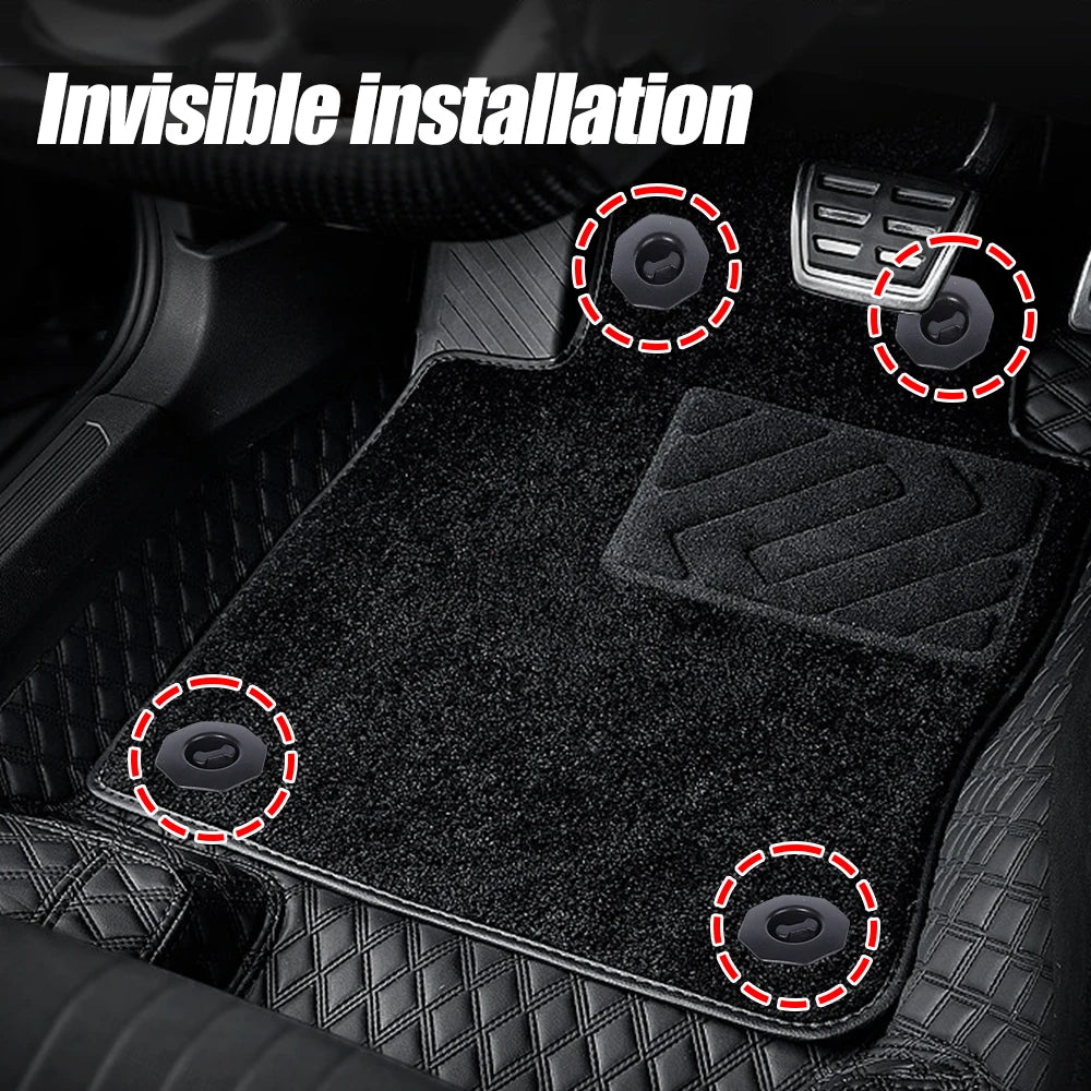 Car Floor Mat Clips Holder Grip Carpet Fixing Clamp Buckle Double Layer fFoot Pad Rotary Fastener Anti Skid Retainer Resistant