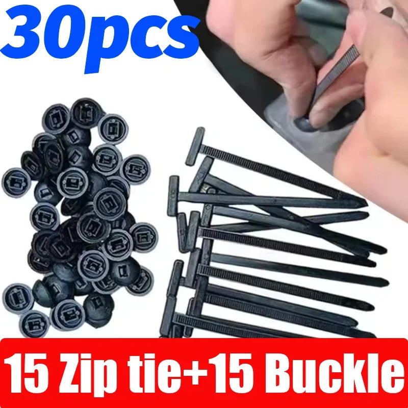 Nylon Cable Tie Buckle Universal Car Fender Trunk Engine Guard Panel Wire Management Secure Auto Fastener Screw Replacement Clip
