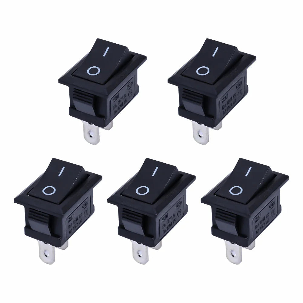 Push Button Switch 21x15mm SPST 2Pin 6A 250V KCD11 Snap-in on/Off Rocker Switch 21MM*15MM Black Red and White 10/5Pcs