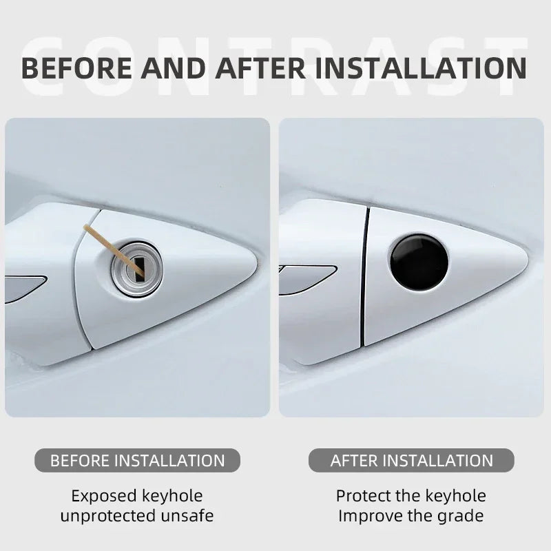 4pcs Car Keyhole Stickers Modified Sticker Keyhole Stickers Multifunctional Car Door Entry Guard Shield, Exterior Stickers Amagi