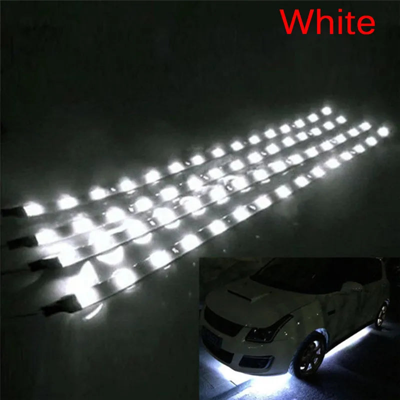 2/6PCS Waterproof DC 12V Motor LED Strip SMD Underbody Decorative strip Light For Car Motorcycle Beautiful Decorative Soft Light