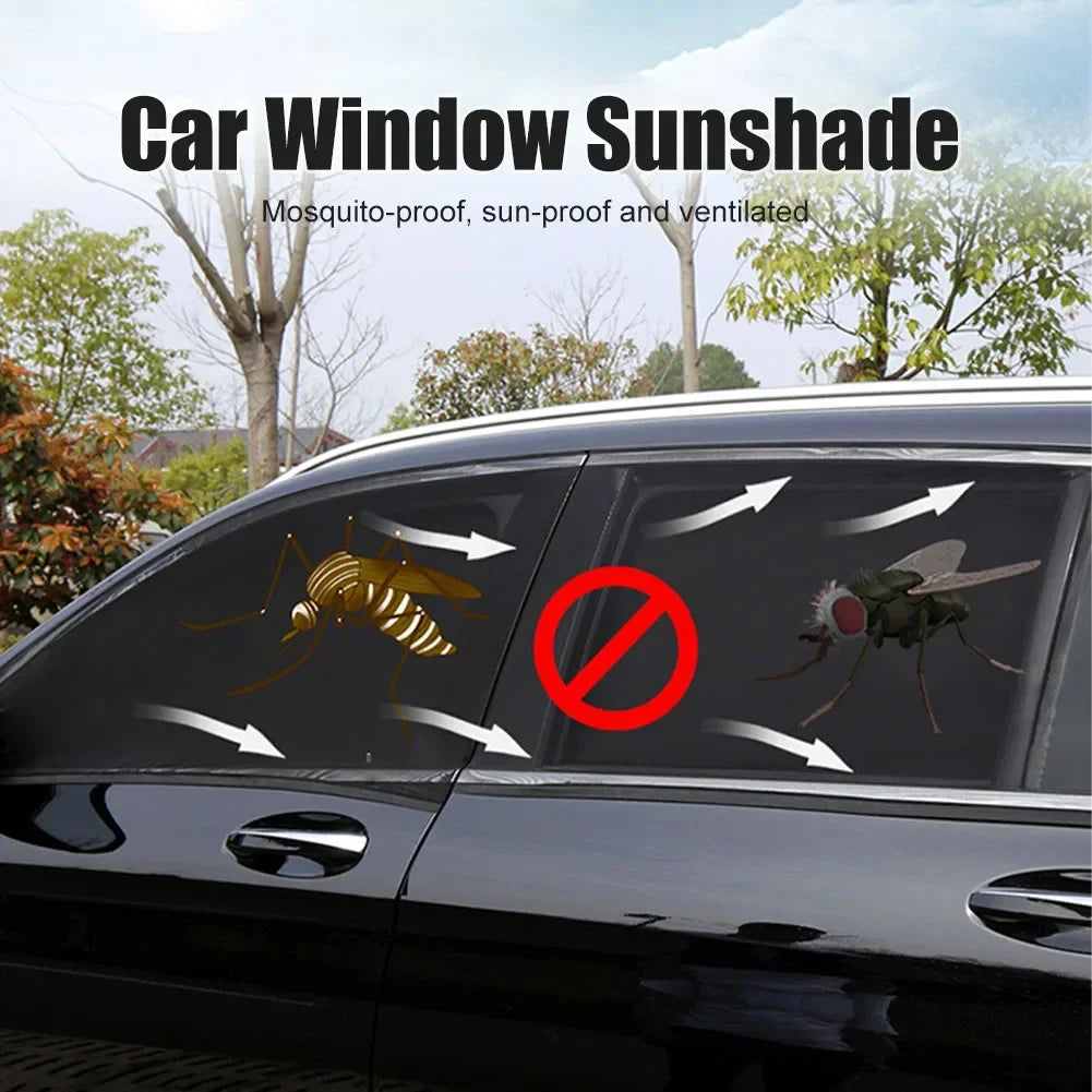 2pcs Car Window Shade Side Window Sun Tools Vehicle UV Protect Shield Mesh Mosquito Cover Breathable Protection Privacy Sunshade