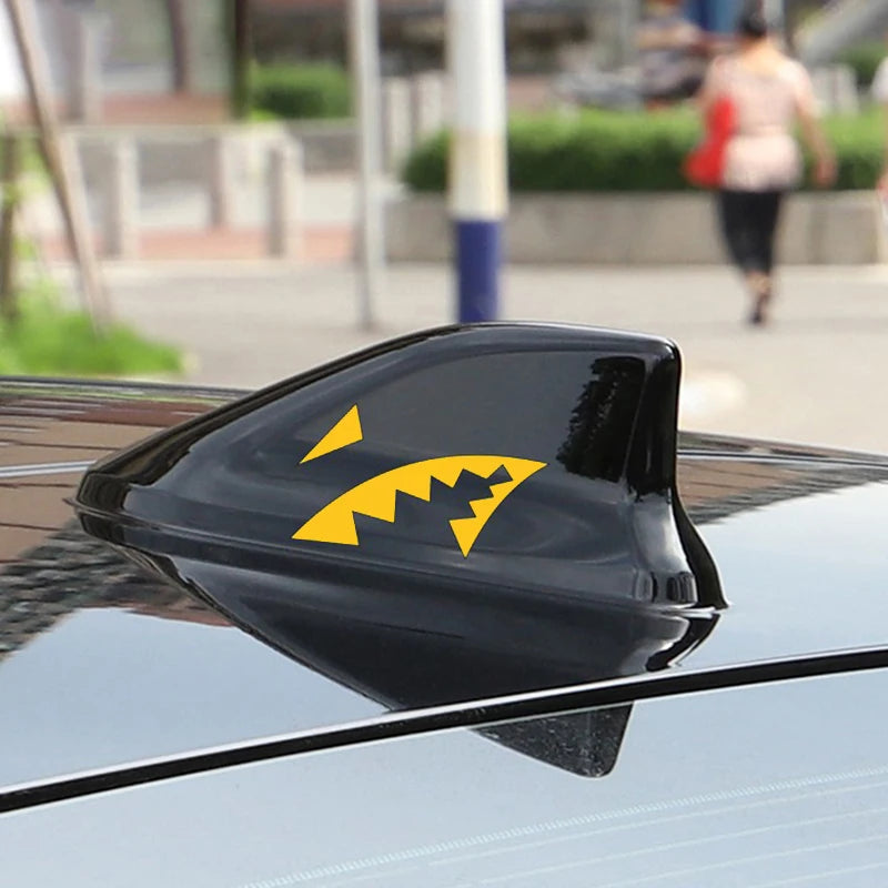 Car Antenna Shark Mouth Styling Stickers Fashion Reflective Vinyl Decals Shark Fin Antenna Decoration Sticker Accessories Tools