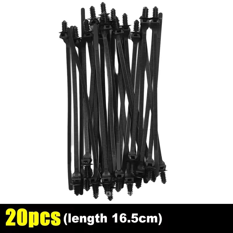 100/10pcs Nylon Self Locking Zip Tie Car Engine Bay Wiring Loom Retainer Clip Screw Mount Fastener Universal Car Wire Management