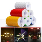 Car Reflective Tape Safety Warning Car Decor Sticker Reflector Anti-collision Strip Protective Tape Strip Film Auto Moto Sticker