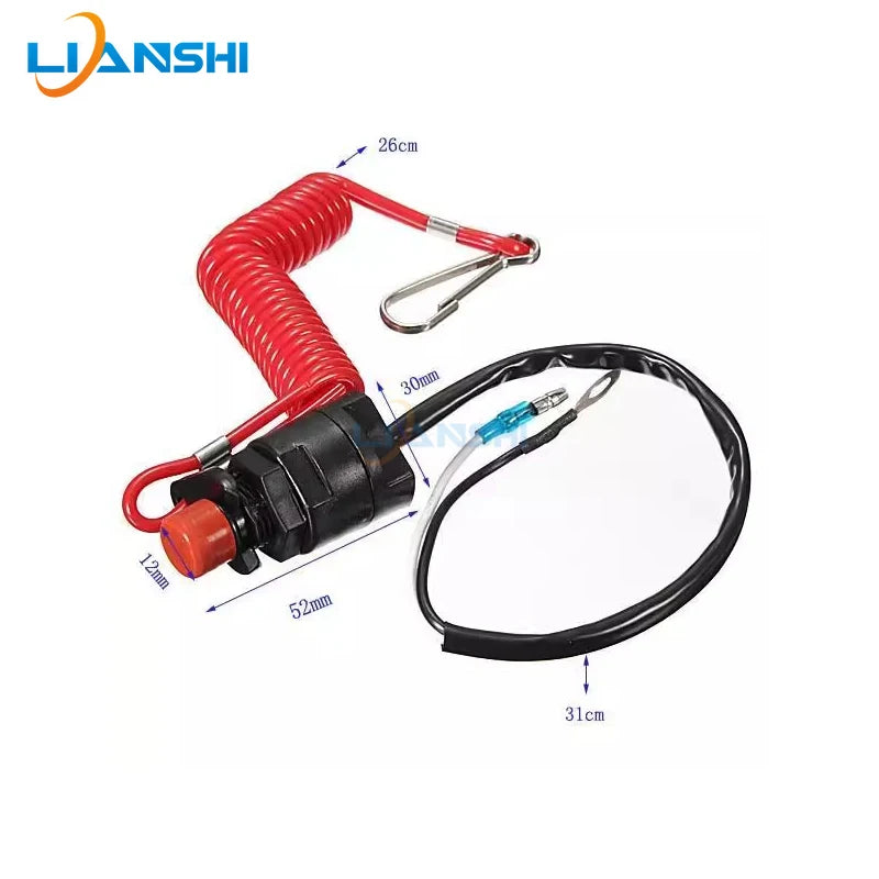 Applicable to Yamaha outboard motor, motorboat outboard motor parts, emergency flameout switch, fire extinguishing cable, flameo