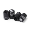 4pcs/pack Creative Skull Head Logo Car Tire Valve Caps - Aluminum Alloy Valve Core Cover with Sealant Pad Accessories Tools New