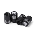 4pcs/pack Creative Skull Head Logo Car Tire Valve Caps - Aluminum Alloy Valve Core Cover with Sealant Pad Accessories Tools New