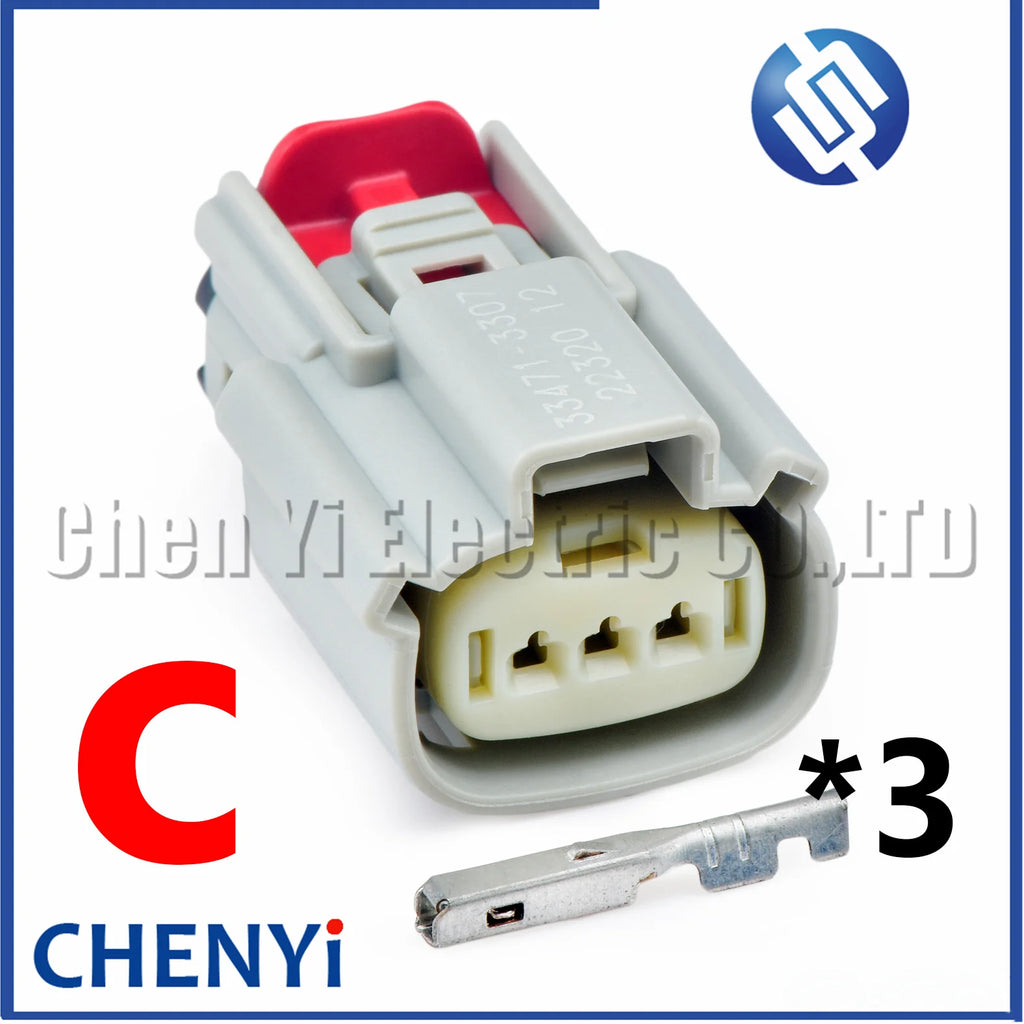 3 Pin Auto waterproof connector Car steering gear power pump harness plug 33471-0307 33471-3307 33471-0306 33471-0340 For Ford
