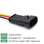 5/20/100Sets AMP Type 1.5 Series Automotive Waterproof Connector Plug Socket HID Male&Female 15CM Wire Harness 1P/2P/3P/4P/5P/6P