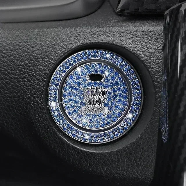 Car Bling One-Click Start Stop Engine Ignition Ring Sticker Crystal Rhinestone Circle Decor Accessories amagi