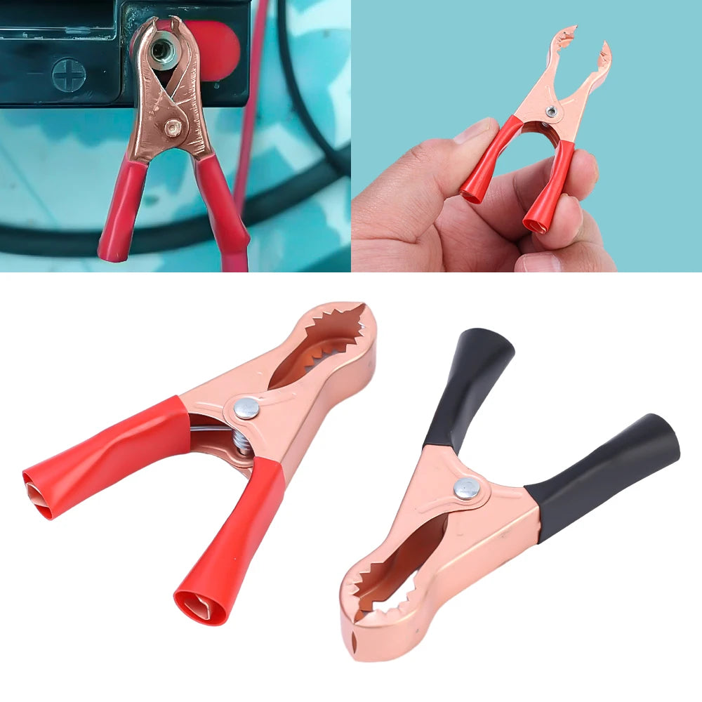 10/2pcs MINI Battery Clip Car Grounding Wire Crocodile Clip Power Clip Full Sheath Fish Clips 70MM Connectors Alligator Clips