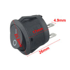 10PCS 12V Round Rocker Switch ON/OFF 2 Pin SPST Camper Van Caravan Motorhome For Car Auto Boat Household Appliances