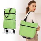 Foldable Portable Hand-Pulled Shopping Cart Vegetable Buying Waterproof Trolley Small Pushcart Handy Wheel Handbag Shopping Amag