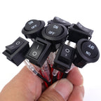 1/5/10pcs Car Motorcycle Toggle ON-OFF 2 Pin Rocker Switch with 16CM Pre-Wired Terminals 12V/24V Power Switch for Marine Boat