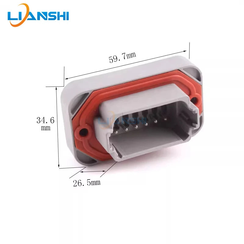 DT06-12S waterproof connector for vehicle circuit board pin end wire harness sheath PCB male and female straight pins DT15-12PA