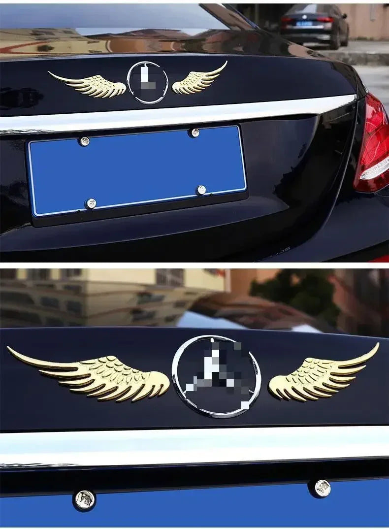 Car Decorative Wings, Three-dimensional Angel Wings Tail Stickers Metal Car Logo Personalized Decorative Car Stickers Amagi