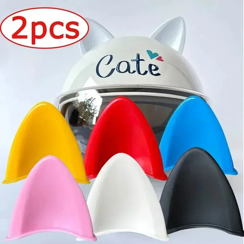2pcs Motorbike Helmet Accessories Cat Ears Accessories Electric Car Children's Helmet Cartoon Modelling Cute Helmet Amagi