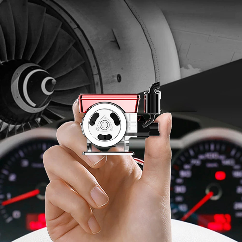 1 PCS  Car Solar  Powered Rotating Air Freshener  Diffuser Perfume Simulated Engine  Car  Purifier Engine Interior  Decorations