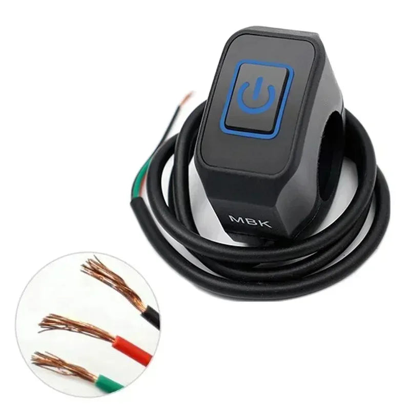 Motorcycle Modified Switch Waterproof Button with LED Light Headlight Horn Control ON OFF Buttton Handlebar Mount Accessories