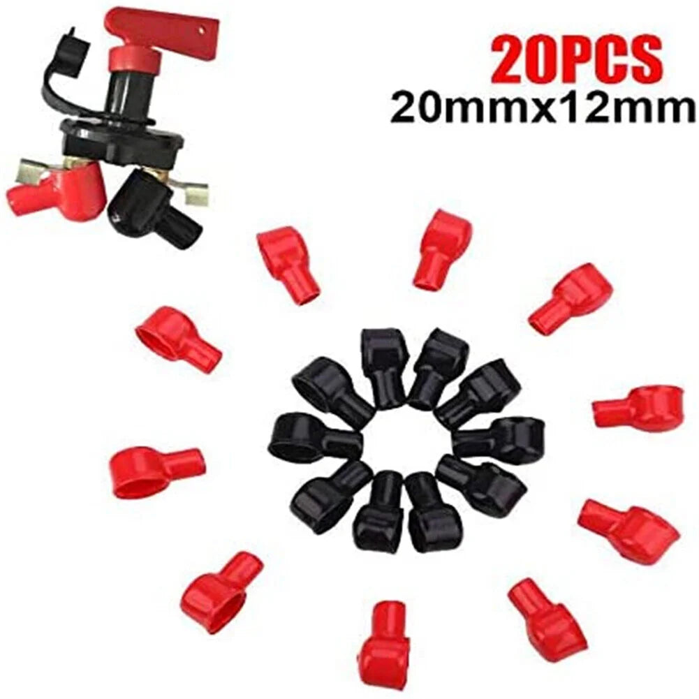 20Pcs Battery Terminal Cover Boots Insulating Protective Lug Cap Car Battery Cathode Positive Terminal Cover Ship Insulation