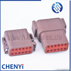 brown Deutsch 12 Pin Sealed waterproof connector DTM06-12SD DTM04-12PD Automotive Connector Heavy Truck Wiring Harness Plug