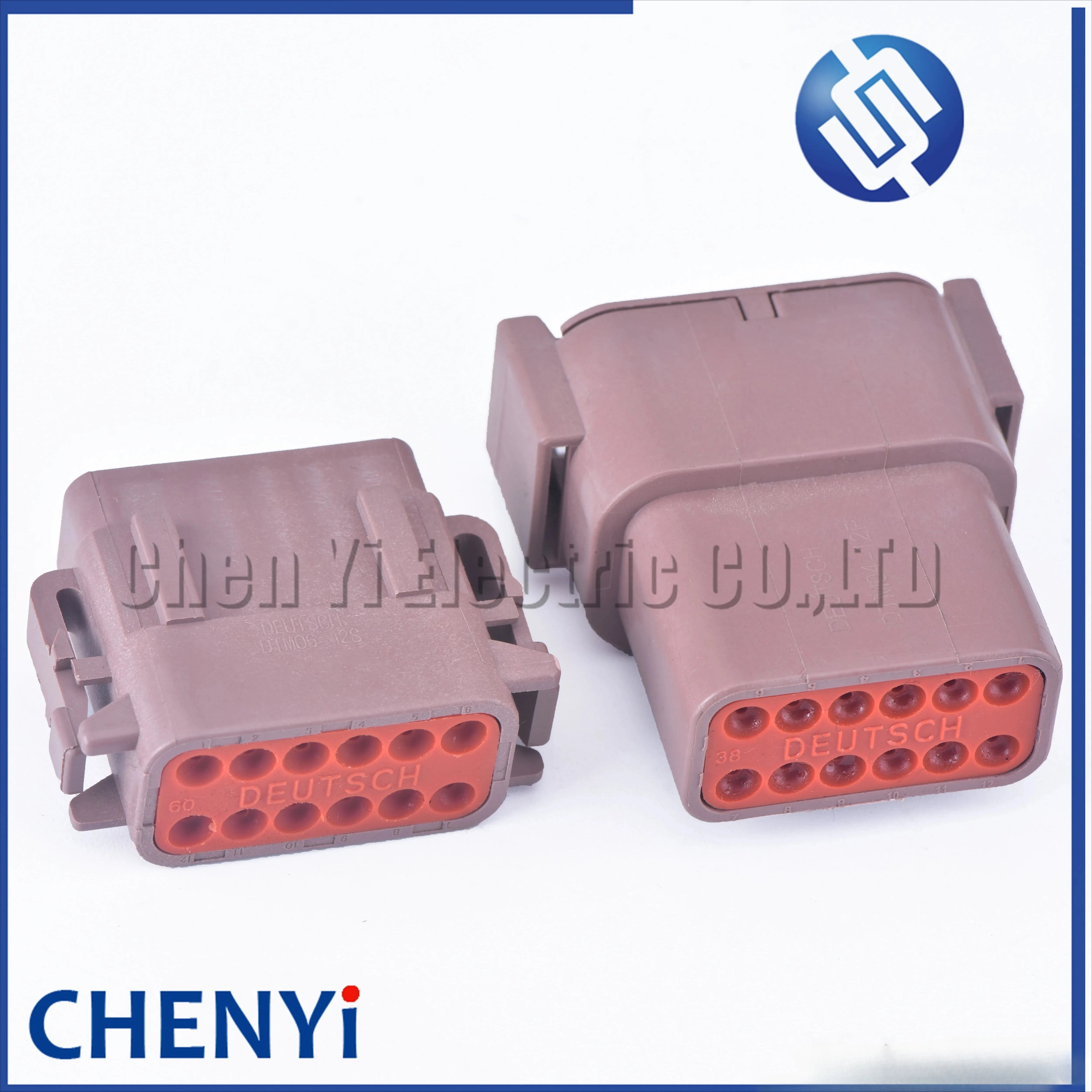 brown Deutsch 12 Pin Sealed waterproof connector DTM06-12SD DTM04-12PD Automotive Connector Heavy Truck Wiring Harness Plug