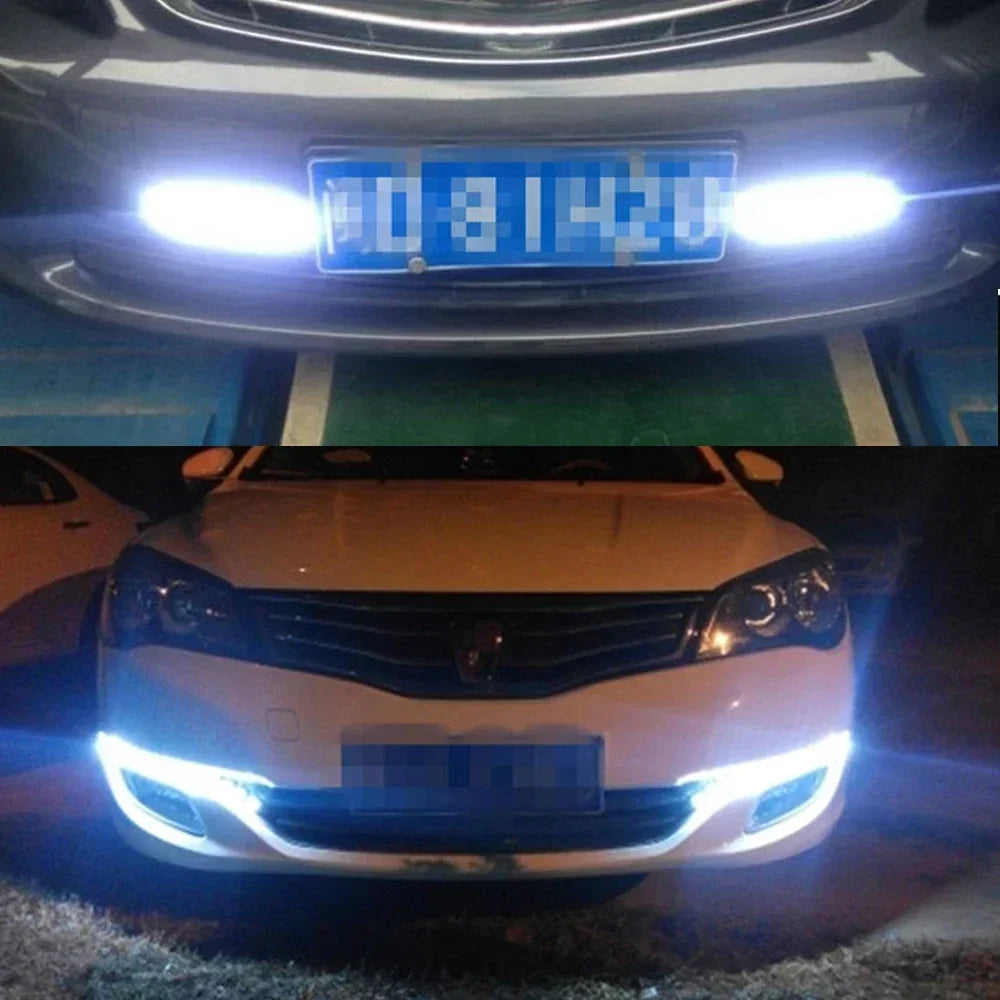 Car Led Daytime Running Light Flexible 6LED White Waterproof Driving Fog Bulbs Turn Signal Lamp Auto Styling Headlight 12V Amagi