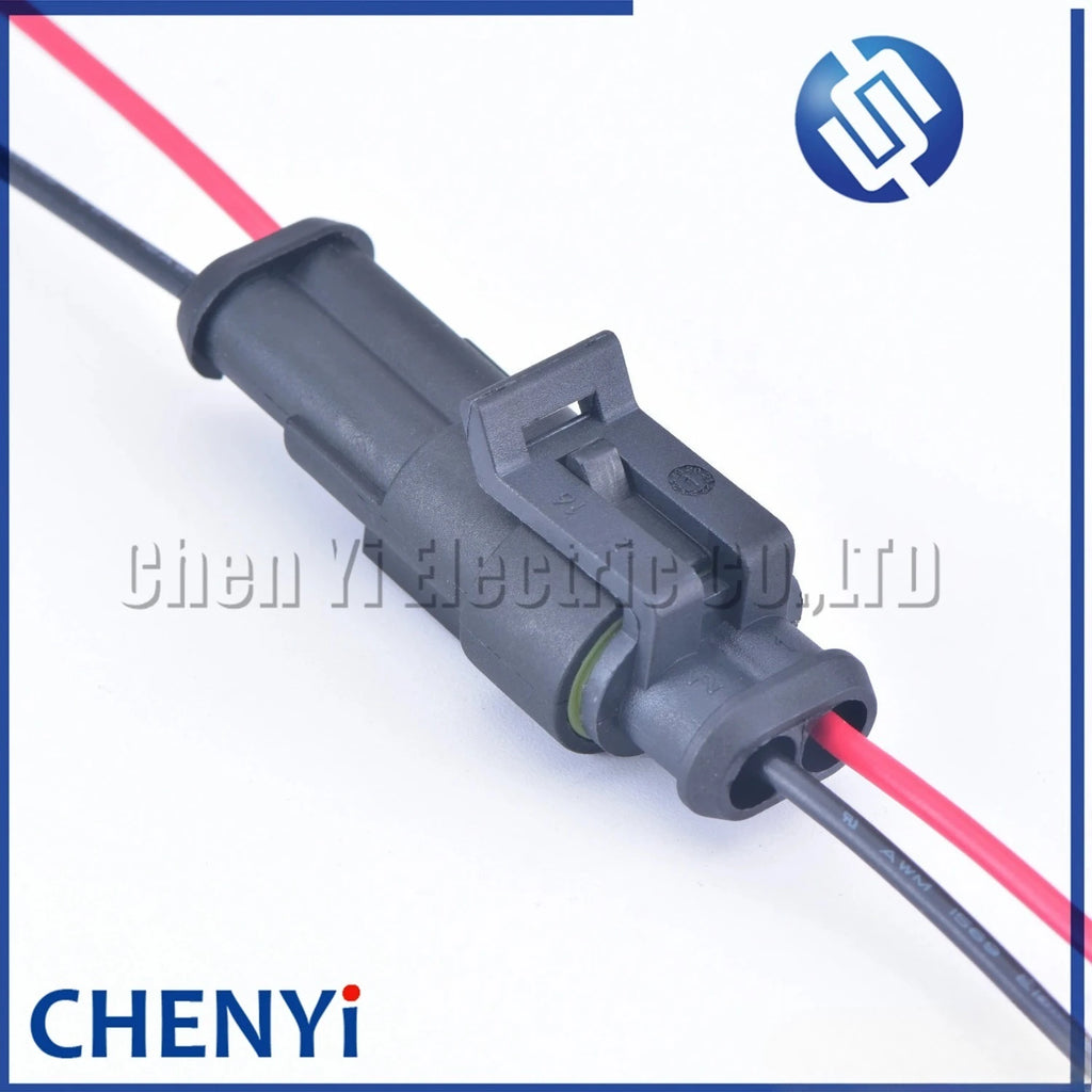 2 Pin Atuo Waterproof Electrical Automotive Connector Plug For car 282104-1 282080-1 with 15cm 18AWG wire