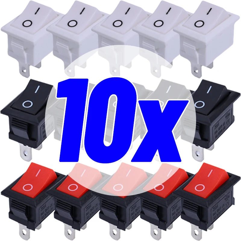 Push Button Switch 21x15mm SPST 2Pin 6A 250V KCD11 Snap-in on/Off Rocker Switch 21MM*15MM Black Red and White 10/5Pcs