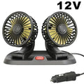 5/12v Automotive Fan Car Fan 24v 360° Adjustable 3/2/1 Head Air Low Noise Multifunctional Temporary Parking Card Auto Vehicles