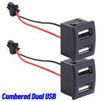 Dual USB-C Flush Mount Car Charger Socket – 5V 2A Snap-In Panel Connector