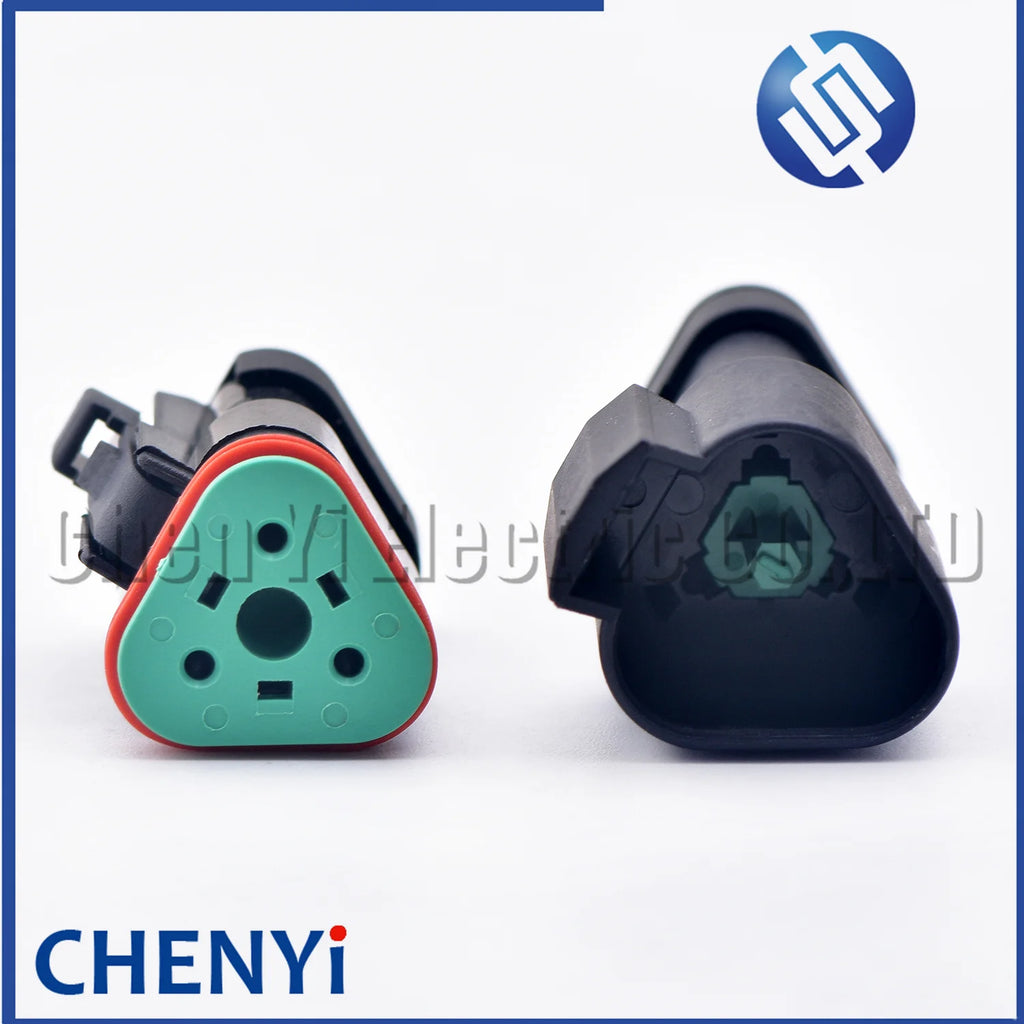 3 Pin Black DT series Connector Waterproof Plug Socket DT06-3S DT04-3P DT06-3S-E005 DT04-3P-E005 For Engineering Vehicle Deutsch