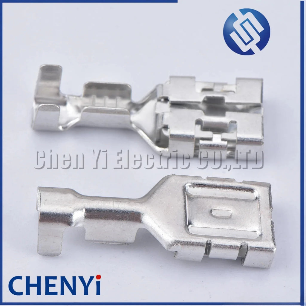 10/20 Pcs 9.5 mm Female Auto Crimping Wire Terminal Copper Splice Brass Pins G257 ST741394-3 7116-3250 7116-3250 DJ626-D9.5×1.2C