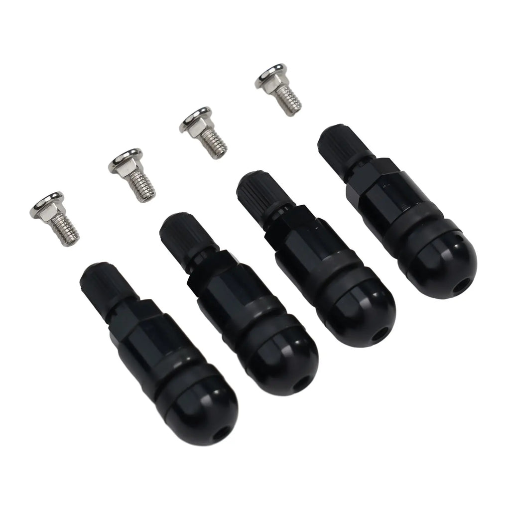 4pcs TPMS Tire Pressure Sensor Valve Stem Repair Kit For BMW 5 Series Black Tire Pressure Sensor Valve Stem Repair Kit