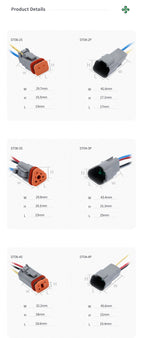 1 Set 2 3 4 6 8 12 Pin Car Deutsch DT Electrical Cable Connectors Male Female Wire Harness Plug DT06-2S DT04-2P