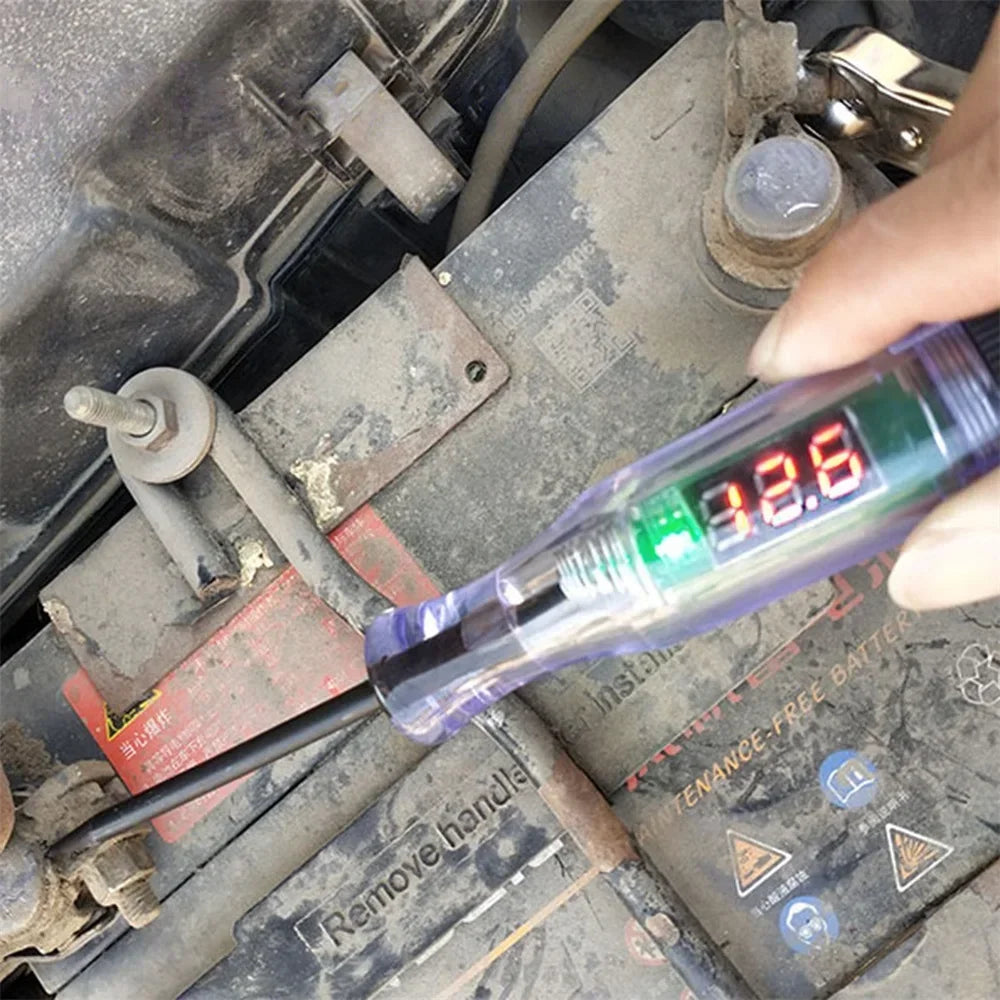 Digital Display Test Pen Versatile Car Circuit Tester for 6V 12V 24V DC Systems Safe Reliable Automotive Diagnostics with LED