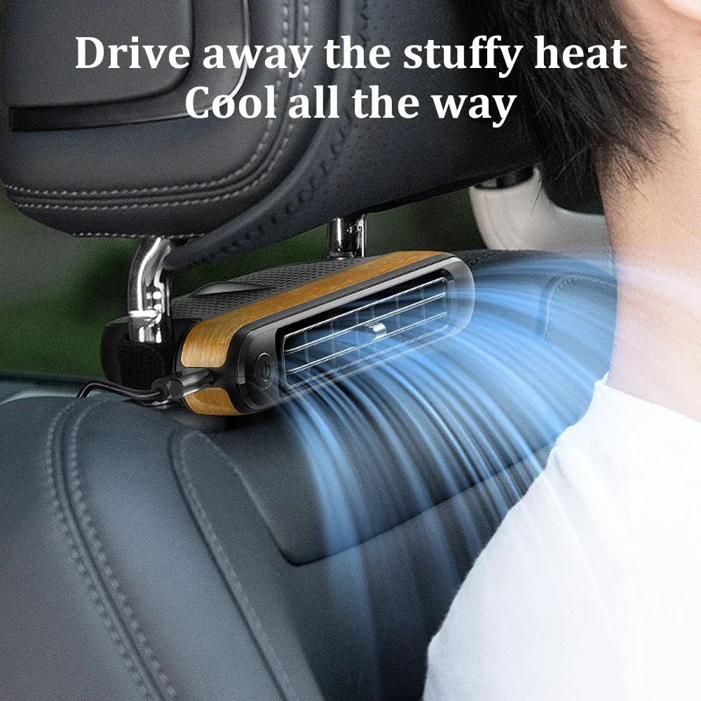 Car Seat Cooling Fan Electric Auto Backseat Car Fan Three Adjustable Wind Speeds Cooling Tool For Mini Cars RVs Sedans