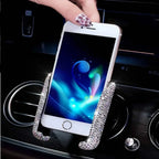 Car Phone Holder Women Diamond Crystal Car Air Vent Mount Clip Mobile Phone Holder Stand in Car Bracket Interior Amagi