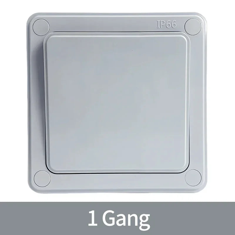 IP66 Outdoor Wall Switch 16A Weatherproof Push Button - 1/2/3 Gang Electrical for Garden/Patio/Exterior Use