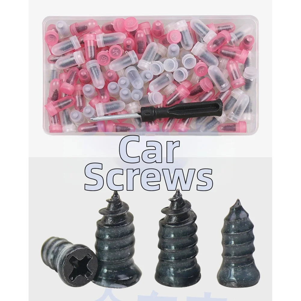 100PCS Car Tyre Repair Rubber Nail Set Tire Repair Nails For Flat Tires Rubber Tire Vacuum Puncture Repair Kit Car Accessories
